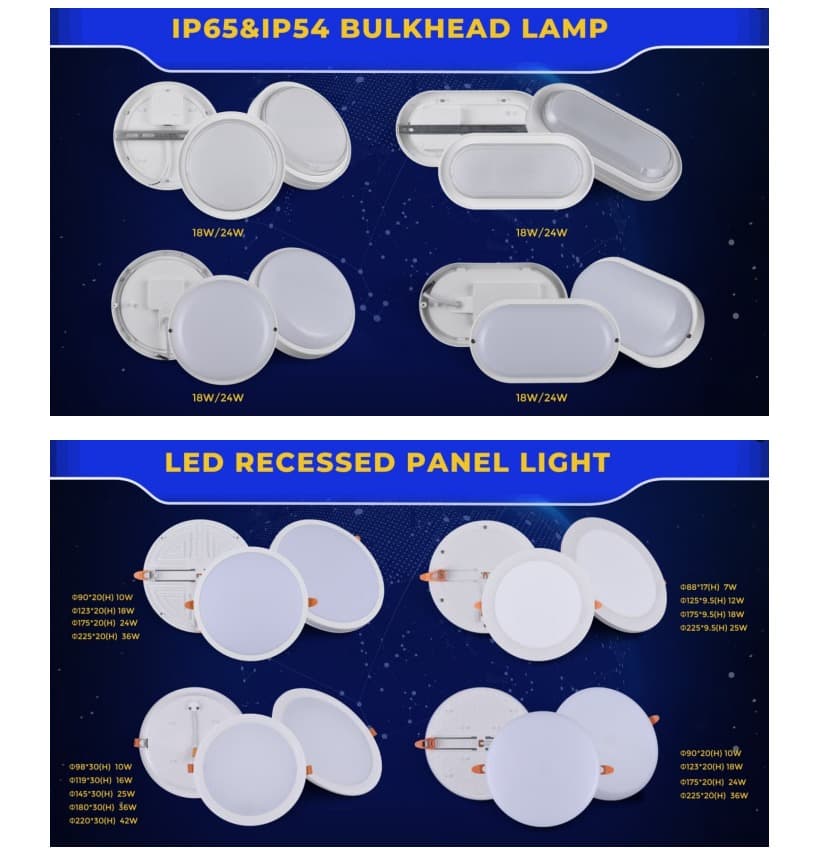 Lampu Panel LED terlaris dan Lampu Bulkhead LED